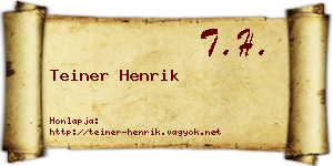 Teiner Henrik névjegykártya
